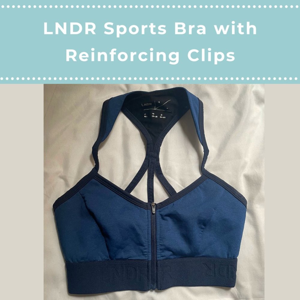 LNDR Scuba Sports Bra with Reinforcing Clips under Front Zipper